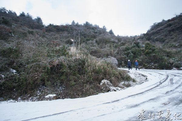 5、1月23日，余庆电网重冰区关兴镇狮子场交通要到均以封路，防冰巡视组只能通过步行前往目的地。（王仁磊 摄）.jpg