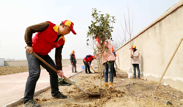 为迎接一年一度的“植树节”，促进国土绿化，改善生态环境，3月9日上午，安徽利辛县供电公司党员服务队与该县国家电网刘染村希望小学“光明驿站”的留守儿童们一起相约，开展“牵手留守儿童 绿化美丽校园”主题植树活动，为这所希望小学再添一抹绿、一处“春”、一个个希望。