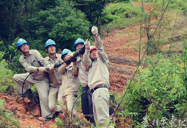 5月29日，福建长汀供电公司员工为南山镇大田村新架设一条线路和新增设备，保障夏季用电可靠。（袁鸿梅13950896516）.jpg